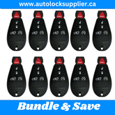 Bundle of 10 2012-2016 Dodge Dart / 5-Button Fobik Smart Key / PN: 56046773AA / FCC ID: M3N32297100 (Aftermarket)