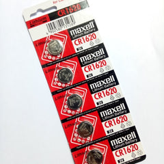 5 Pack - Maxell CR1620 3V Lithium Coin Battery – Long-Lasting Power for Watches, Key Fobs, Calculators & Electronics (Copy)