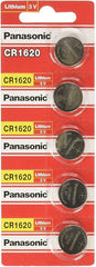 5-PACK of CR1620 3-Volt Lithium Batteries | Panasonic Lithium Battery CR1620